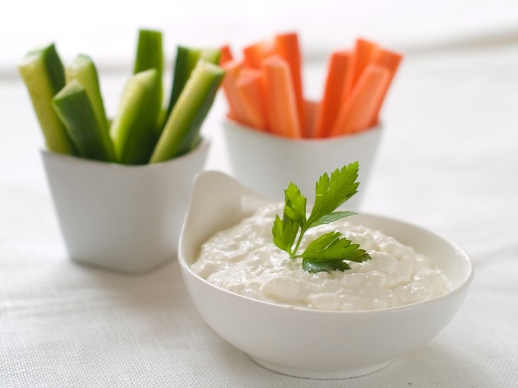 baby carrots with blue cheese sauce